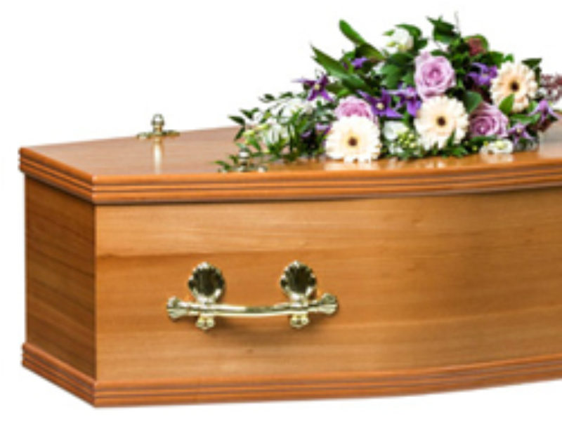 Elm veneer coffin