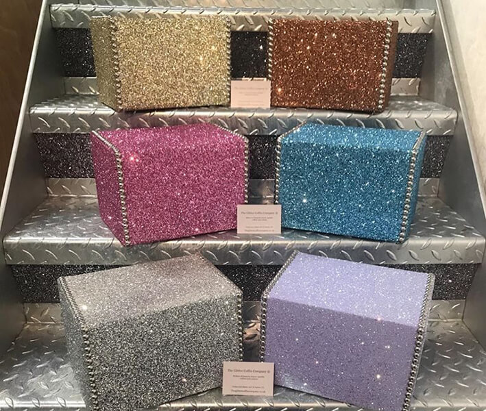 glitter ashes boxes